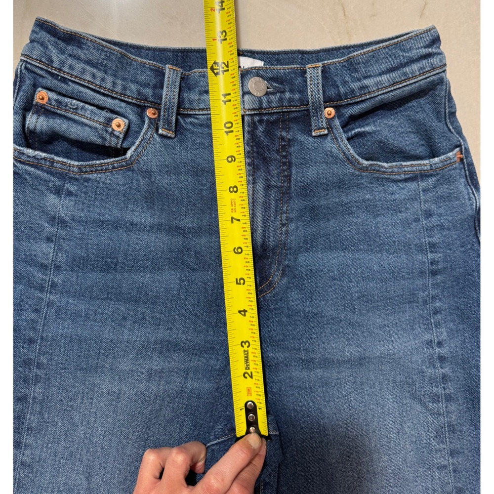 Pistola Womens Eli High Rise Barrel Leg Seam Detail Jeans Medium Wash Size 27 - Picture 6 of 13